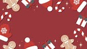 Animated Christmas vector background with a set of Christmas icons