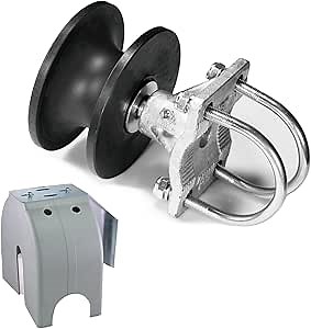 Cantilever Gate Rollers, Nylon Sliding Gate Rollers with Covers for 4" Round Post, 2-3/8" or 2-1/2" for Chain Link Fence Gate Frame, Slide Gate Rollers- Pack of 1