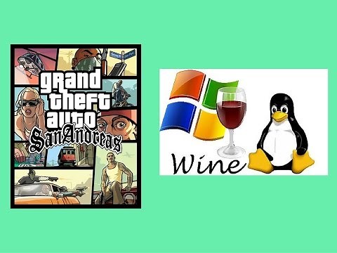 Playing GTA : San Andreas in Linux using Wine.