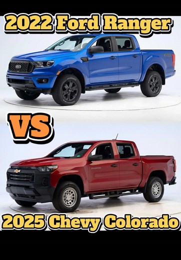 40mph💨 Moderate Overlap. IIHS Rating-Ford: Poor,Chevy: Marginal. #drivingdummy #fordranger #chevroletcolorado #crashtest #safetyawareness