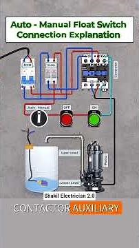 Float Switch Wiring with ContactorExplained | Water Level Auto and manual Control System! #electrica