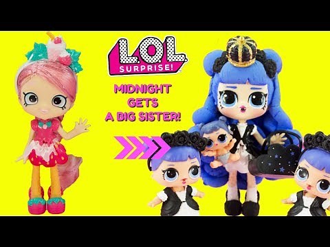 LOL SURPRISE Midnight Gets A Big Sister DIY Shopkins Shoppie Doll Lucy Smoothie Makeover
