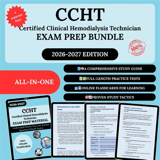 CCHT Exam Prep Bundle 2026 | Dialysis Technician Study Guide | Dialysis Tech Study | CCHT Exam | Dialysis Technician | CCHT Materials | Ccht - Etsy