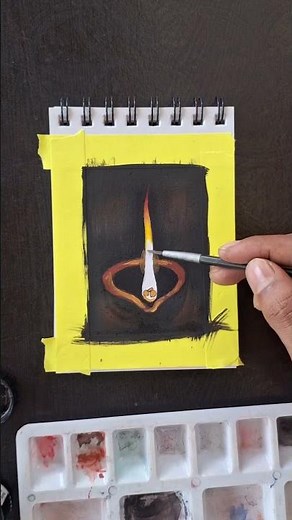 🪔Easy Diwali Diya Water Colour Painting |Diwali Diya Painting #shorts #drawing#watercolor #art#viral