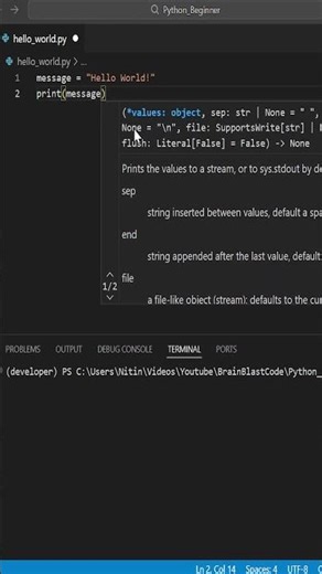 My first python program ..... #python #pythontutorial