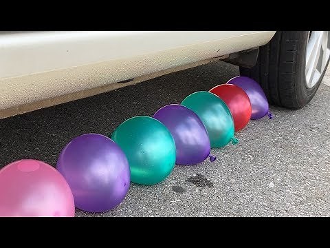 Experiment Car vs Water Balloons | Crushing crunchy & soft things by car | Test Ex