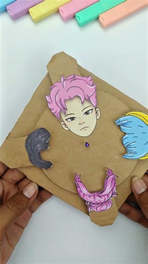 Kpop Saja Boy Cardboard Spinning Game | Easy Paper Crafts Arts Challenge #kpopdemonhunter #art