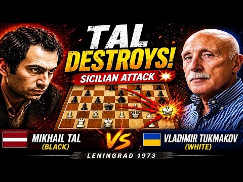 Mikhail Tal’s Brutal Sicilian Attack! 💥 | Tal vs Tukmakov 1973 | Chess Masterpiece