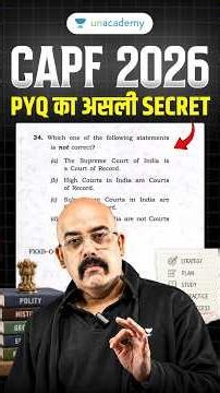 CAPF 2026: The PYQ Method That Can Change Your Preparation #capf #upsc