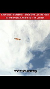 Captured by astronauts in iss while orbiting Earth in May 2011 during STS-134, this rare footage shows Space Shuttle Endeavour’s external tank separating and falling back toward Earth just 8½ minutes after launch at main engine cutoff (MECO). After delivering liquid hydrogen and oxygen to power the shuttle’s ascent, the tank’s mission was complete. It re-entered Earth’s atmosphere and burned up safely over the ocean — a routine moment that became historic, as STS-134 was Endeavour’s final flight