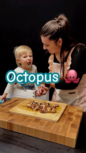 🐙 Tender Octopus In Garlic Butter Sauce | Quick & Delicious for my little boy🩵