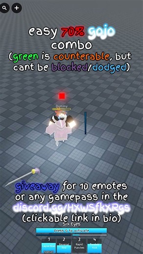 easy 70% gojo combo jjs #jjk #jjs #jujutsushenanigans #jujutsukaisen #roblox