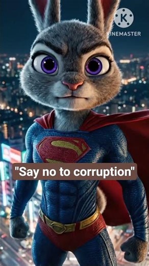 🦸‍♂️🐰 Superhero Bunny says: Fight Corruption, Save Your Future! 💥#AntiCorruptionDay #SuperheroBunny