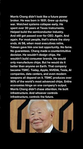 How Morris Chang Built TSMC and Controls Global Chips. #morrischang #tsmc #business #technology