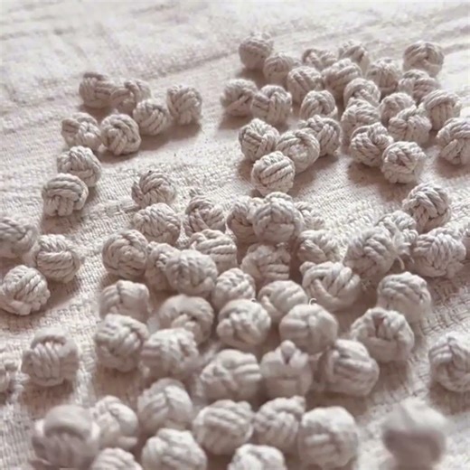 Cotton Beige Thread-Wrapped Button