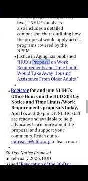 Join NLIHC’s On #HUD 30-Day Notice & Time Limits/Work Requirements Proposals Plans—Discussion: