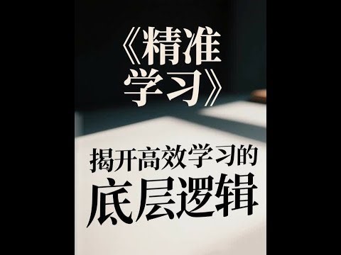 经典书籍《精准学习》精读：揭开高效学习的底层逻辑 别再用错误的方法扼杀孩子的好奇心了！这期视频深度解读脑科学家迪昂的《精准学习》，告诉你大脑的“机会之窗”有多宝贵，为什么错误反馈不等于惩罚，以及如何