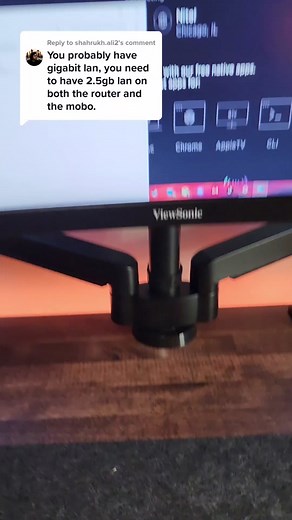 Replying to @shahrukh.ali2 You guys were right. I had my ethernet cable plugged into the 2.5G on the router but not the mobo. Thank yall for the tips!! #speedytech77 #techtok #cablemanagement #gameroomsetup #pushtostartpc #gamingpc #internespeed #netgear
