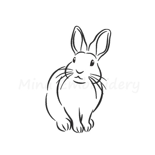 Easter Bunny Outline Embroidery Design, Machine Embroidery Design, 5 Sizes, Instant Download - Etsy