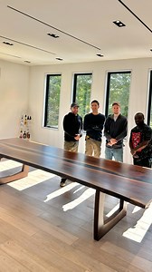 Check out this Black Walnut River Walnut table we just delivered! 🌟 This heavy beauty features a brand new leg design that’s as sturdy as it is stylish. What do you think of the new design? #CustomFurniture #WalnutTable #Craftsmanship | Authentic Antique Lumber, LLC