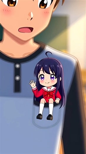 she shrunk to tinny size and appears in her friends pocket 😱😨😱🚀🙀😁😍🥰🥰#shorts#youtubeshorts#animation