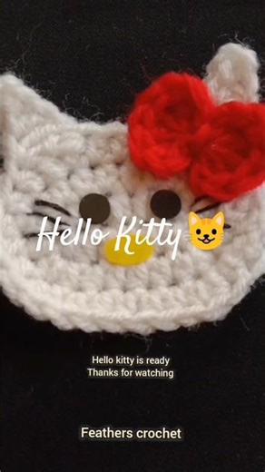 Cutest Hello Kitty Ever 😍🧶 For free pattern comment below "HELLO KITTY" #crafts #crochet #shorts