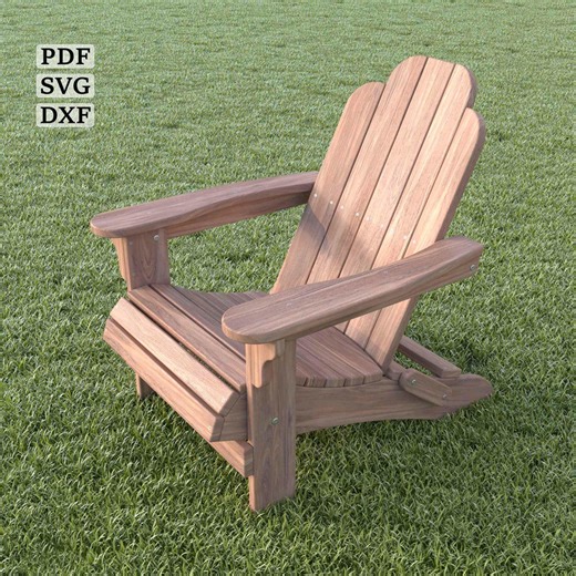 Plan de la chaise Adirondack pliante : travail du bois ergonomique (PDF, SVG, DXF) - Etsy Canada