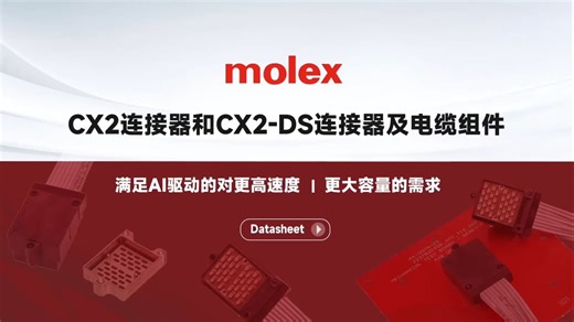 molex-CX2连接器和CX2双速连接器及电缆组件