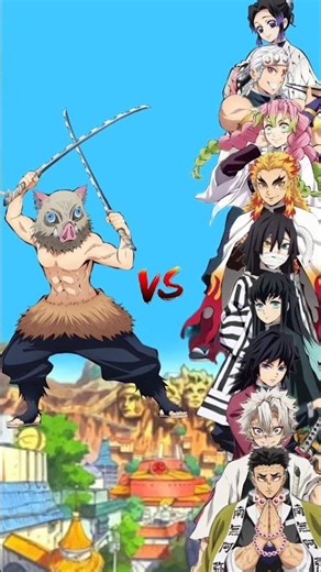 Inosuke vs 9 Hashira #anime #demonslayer #shortsfeed