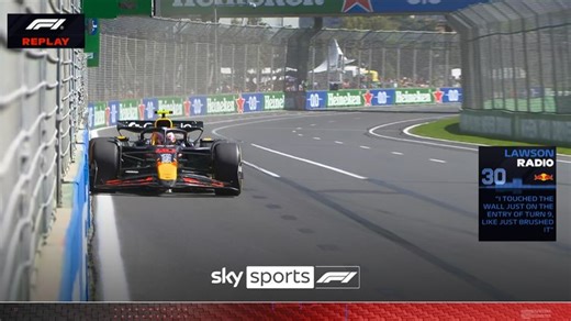 Australian Grand Prix - Practice 1 | Liam Lawson brushes the barriers in his Red Bull during P1
