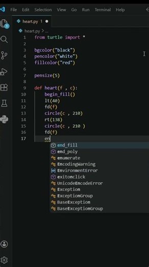 Heart Shape in Python #python #pythonprogramming #hearttouching #heart #coding #programming