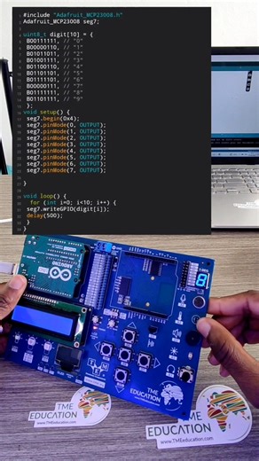 Segment Display using Arduino & TME EDU ARD Rev2 #tmeeducation | Upload Ideas with Itamar