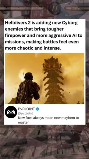 Helldivers 2 is adding new Cyborg enemies that bring tougher firepower #helldivers2