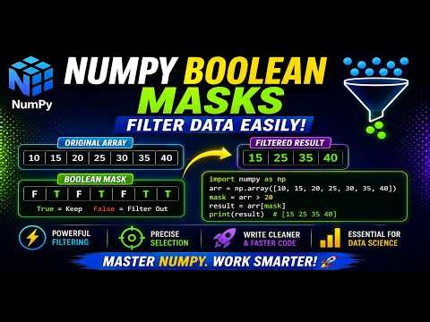 NumPy Boolean Masks Explained | Filter Arrays Like a Pro 🚀