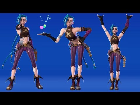 Arcane Jinx All Emotes & Dances Chapter 2, Season 8 - Fortnite