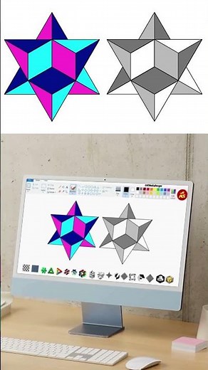 Easy 3D Art in MS Paint #Shorts #mspaint