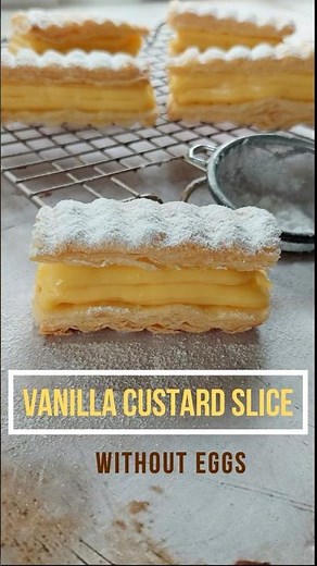 Easy Vanilla Custard Slice - Without Eggs