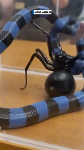 The Black Widow Queen delivered the toxin before the Blue Krait could finish its savage conquest. This is the grotesque finality of a venomous duel. #VenomousShowdown #KraitVsWidow ⚙️ AI-generated dramatization — No real insects or creatures are involved in these visuals. | Insects Zone