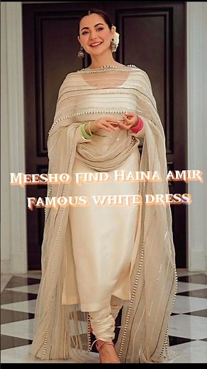 *Meesho* Find Hania Amir trendy famous Dress👗 /White kurta set hania amir #meesho #haniaamir