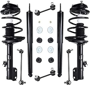 Detroit Axle - 8pc Struts Shocks Kit for AWD 2001-2005 Toyota RAV4 Complete 2 Front Struts w/Coil Spring 2 Rear Shock Absorbers 4 Front Rear Sway Bar Links 2002 2003 2004 Replacement Ready Strut