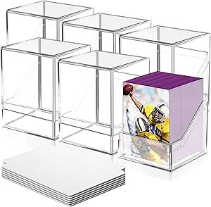 Homthy 6 Pack Card Deck Cases for Trading Card, Acrylic Commander Storage Boxes Holding 600+ Sleeved Cards with 6 Dividers, Clear Storage Boxes Fit for MTG TCG and Sport Cards (6 Pack)