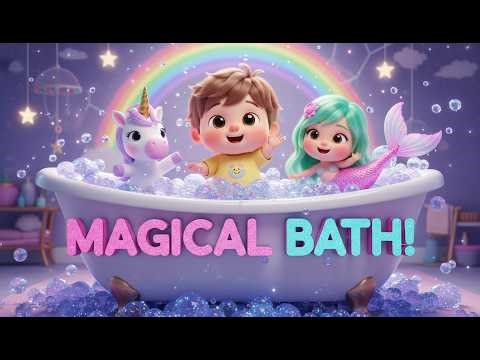 Mermaids and Unicorn Bath Time NurseryRhyme for Toddlers Magical Bubbles, Clean Up Fantasy Adventure