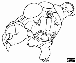 Cannonbolt, alien de Ben 10 para colorear, pintar e imprimir