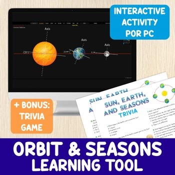 Orbit and Seasons Interactive Activity for Computer, Astronomy Game, STEAM Tool