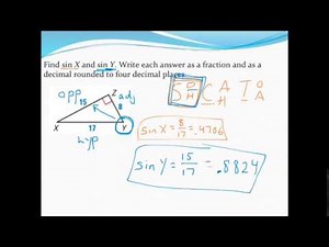 Finding trig ratios as fractions and decimals