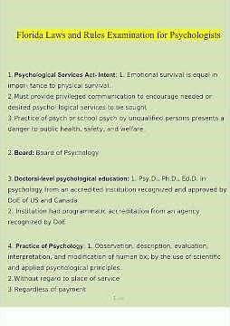 Florida Laws And Rules Examination For Psychologists 2023 2024 Verified video