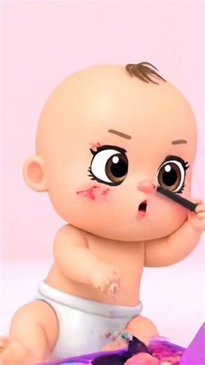 “When a newborn becomes a makeup artist 😂💄👶”