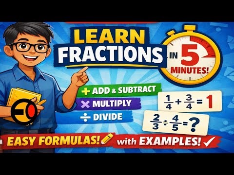 📘 Learn Fractions in 5 Minutes! ⏱️ (Easy Formulas ✏️ + Examples ✅)
