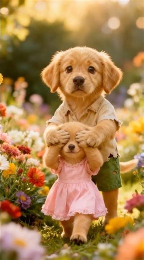 This Dog Built a Flower Garden… Just to Make His Sister Smile ❤️🌸