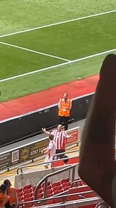 The famous dancing Southampton fan giving the Stoke City fans a show after the game yesterday 🤣🕺 Credit: Bradley Richards | Away Days
